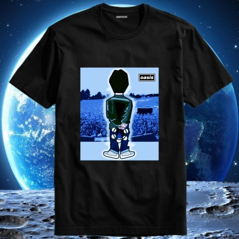 เสื้อยืดผู้ชายผู้ใหญ่ชาย Britpop Rock Band Group Oasis Manchron Noel Liam Gallagher Rkid Madferit 92