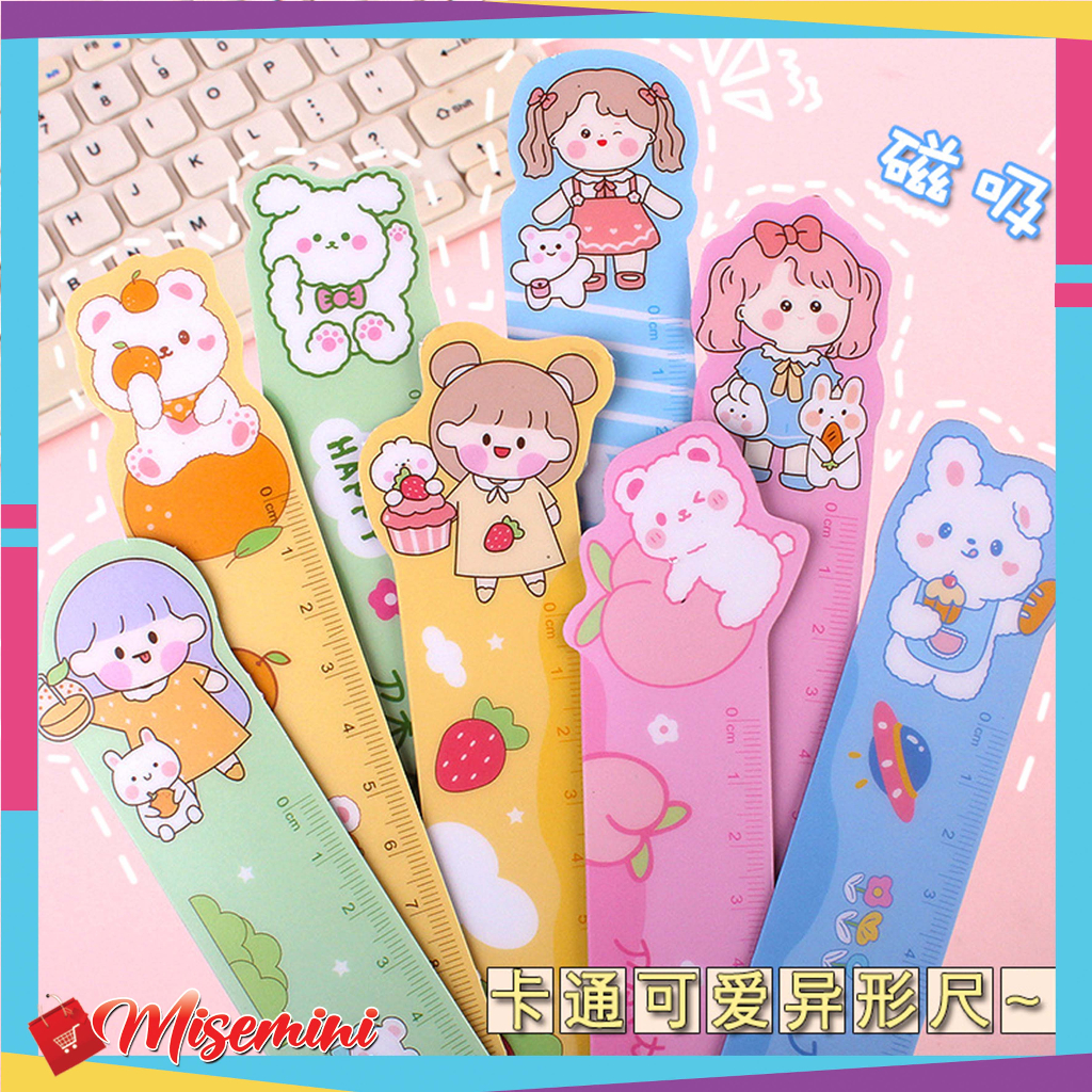 MISEMINI 1024 Cute Motif School Childrens Magnetic Elastic Ruler