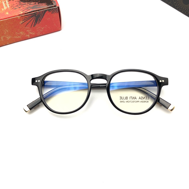 ARTHUR สีดํา ANTI BLUE | Moscot arthur แว่นตา Unisex ทรงกลมย้อนยุคสีน้ําเงิน