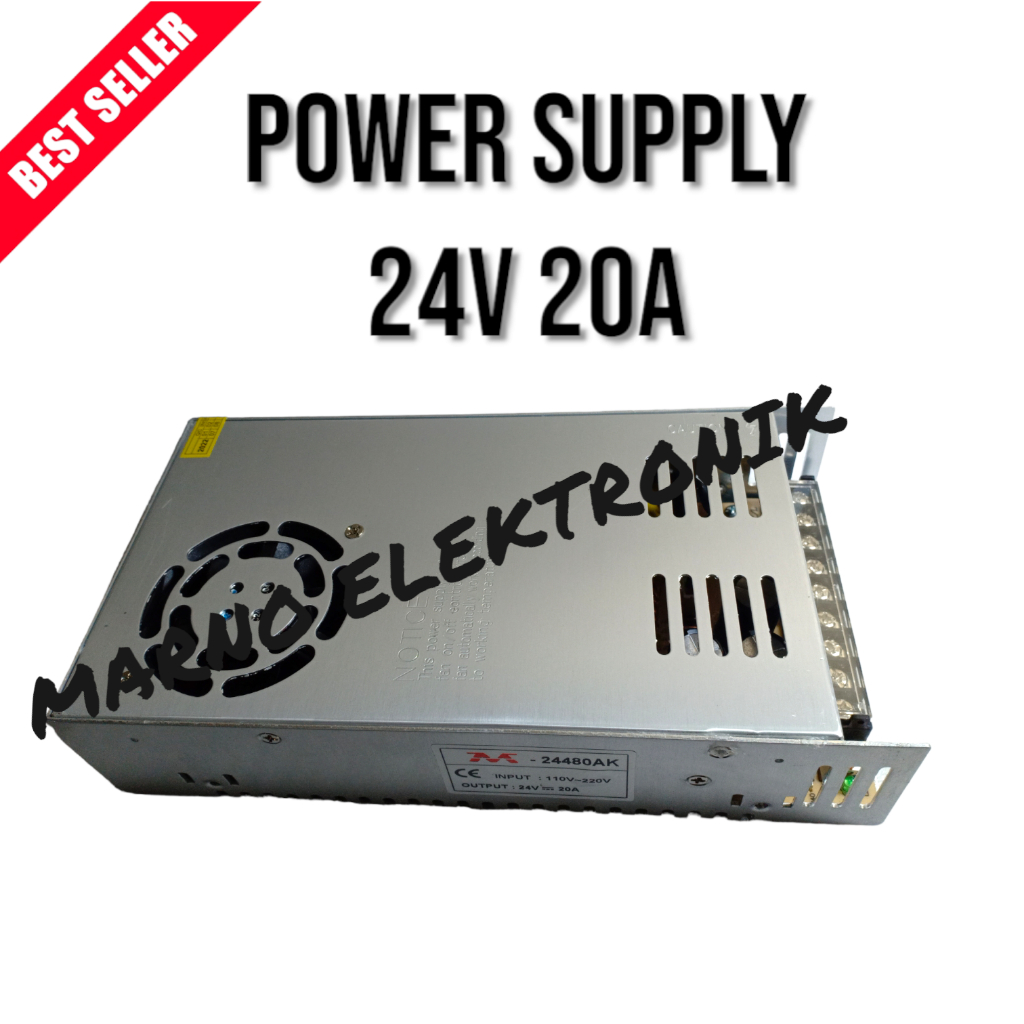 SUPLEY SUPLY POWER SUPPLY 24V 20A 24 VOLT 20 CAMPER ต้นฉบับ