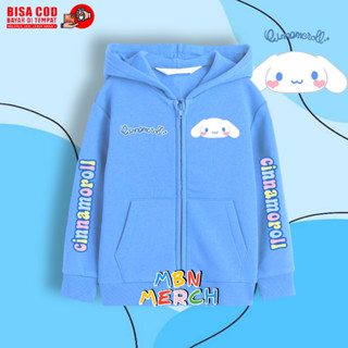 เสื้อแจ็กเก็ต มีฮู้ด มีซิป ลาย Cinnamoroll สําหรับเด็ก