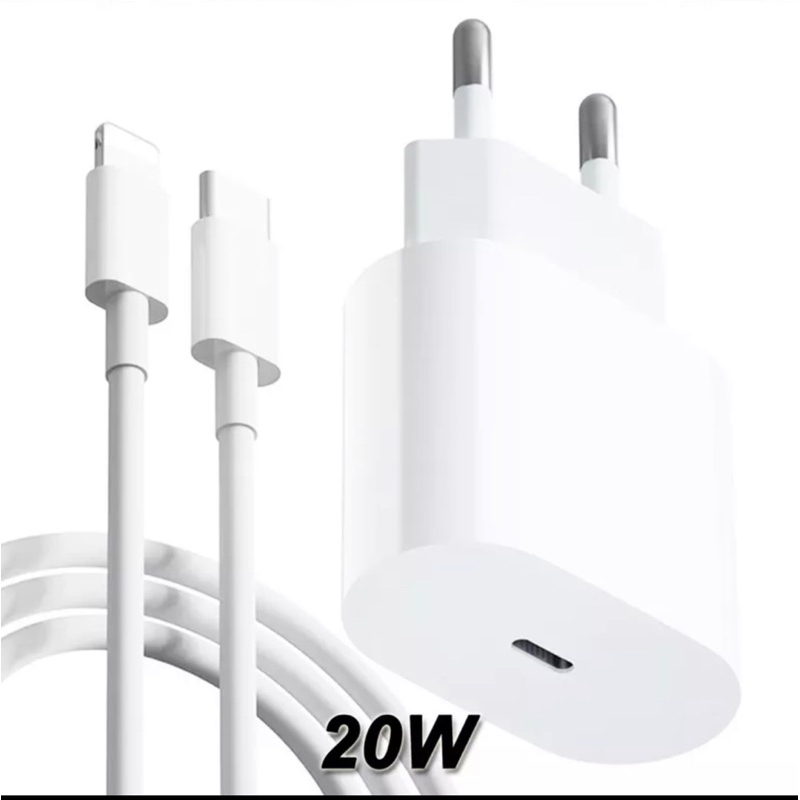 (20WATT/25WATT) เครื่องชาร์จ ADAPTER + สายชาร์จ USB C TO IP FAST CHARGING PD CHARGE สีขาว SUPPORT 5/