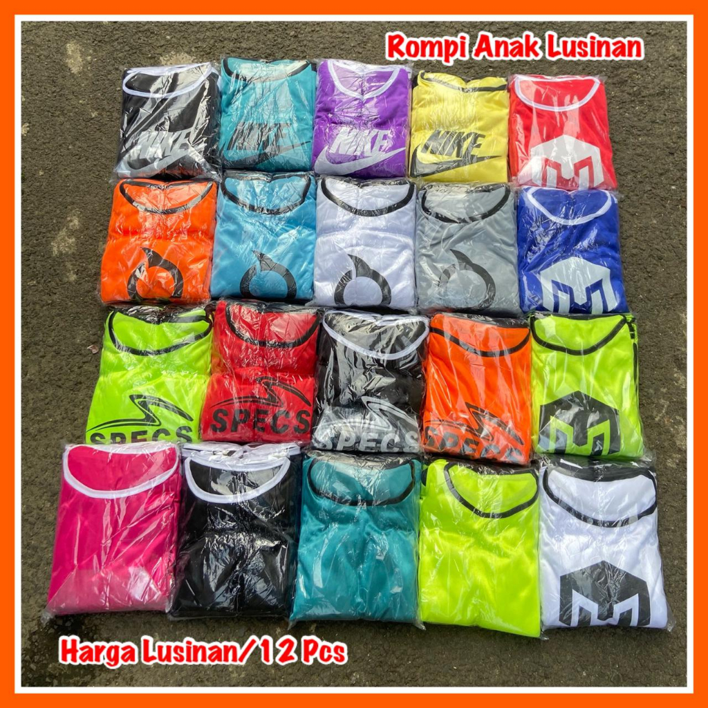 เสื้อกีฬาฟุตบอลฟุตซอลสําหรับเด็ก 12 ชิ้น หลายโหลของเสื้อกั๊กฟุตซอลฟุตบอลจูเนียร์โหล
