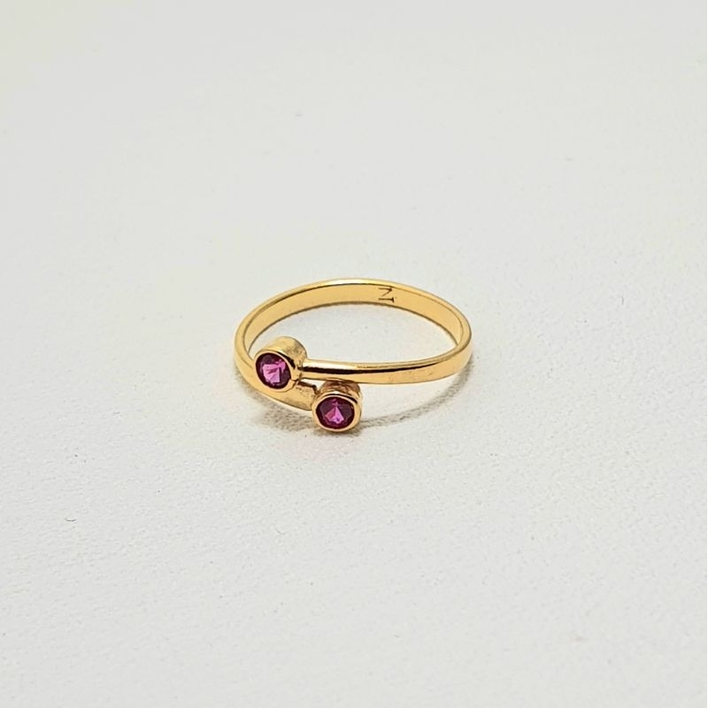 MERAH MATA 1/2 Gram Red Eye Cross Light Gold Baby Ring