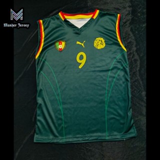 เสื้อกีฬา Cameroon Jersey 2002 พิมพ์ลาย แบบเต็มตัว