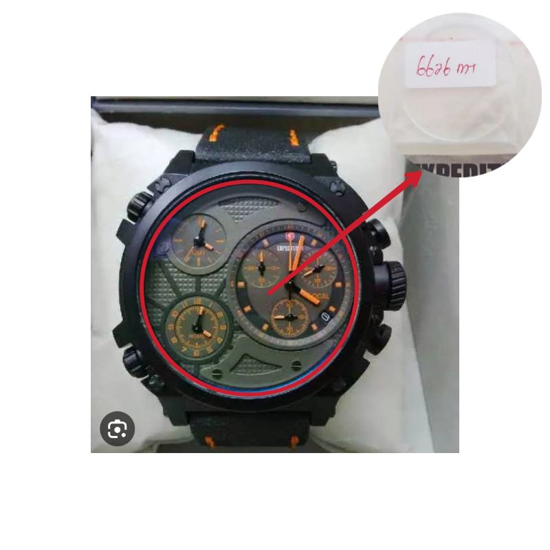 กระจกนาฬิกาผู้ชาย Expedition 6626mt ดั้งเดิม