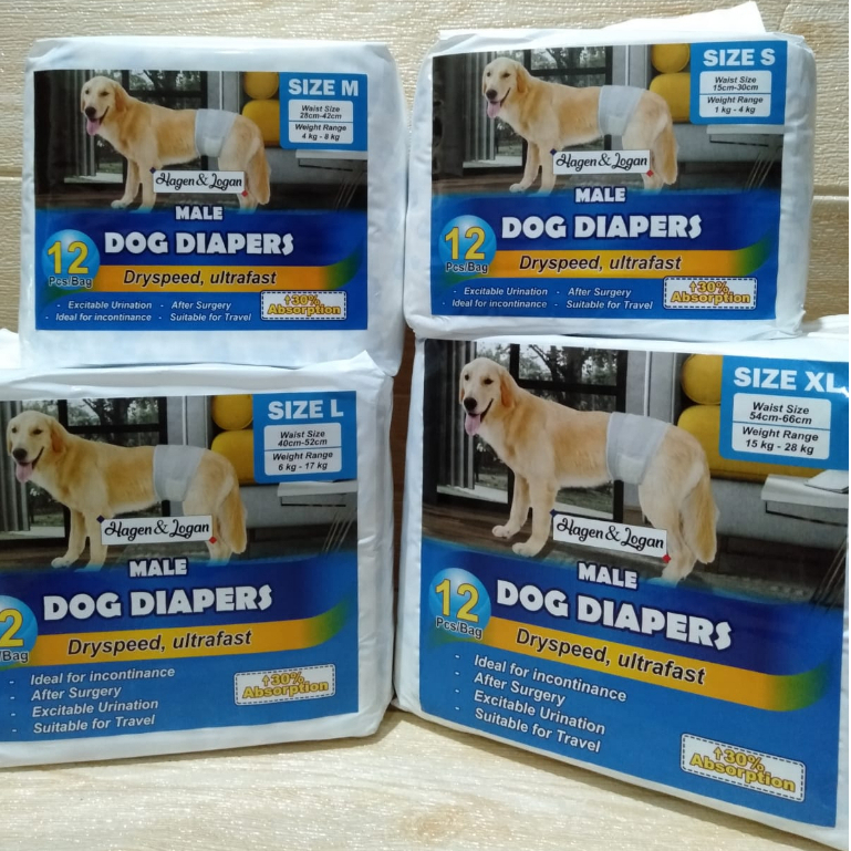 ผ้าอ้อมสุนัข Hagen & Logan for Male Size S-XL Pampers Male Dog