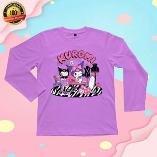 เสื้อยืดแขนยาว พิมพ์ลายตัวอักษร KUROMI พรีเมี่ยม สําหรับเด็ก