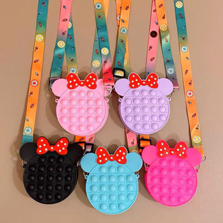 Tas Selempang Anak 100% PREMIUM Minnie Mouse Jelly Pop It Rainbow