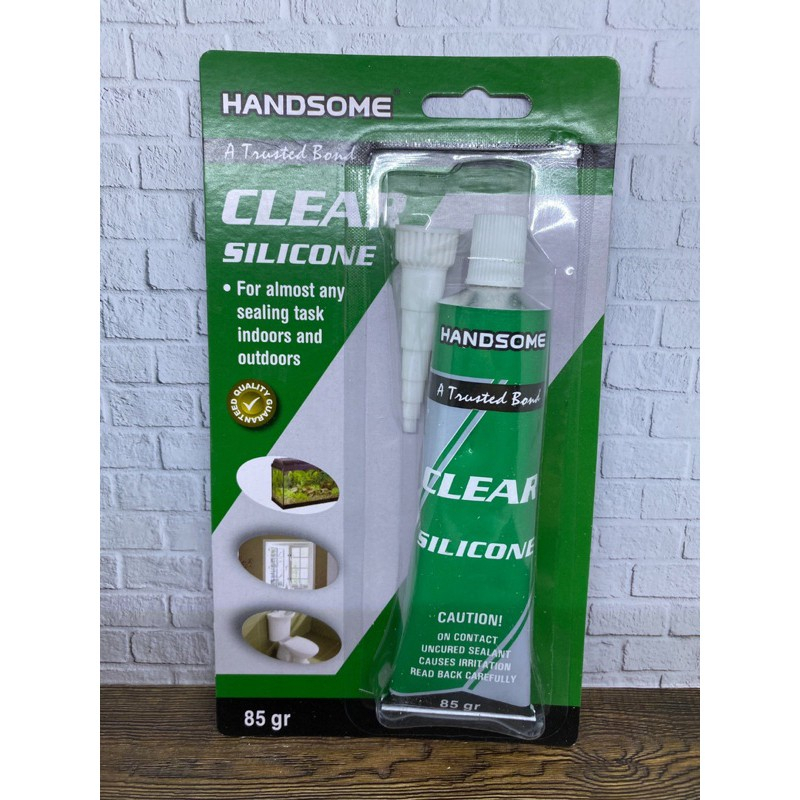 HANDSOME CLEAR SILICONE GLASS GLUE AQUARIUM SEALANT 85 - 35 กรัม