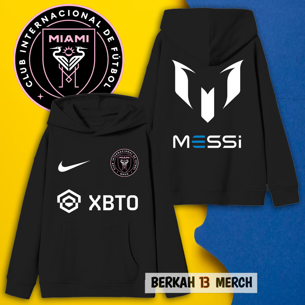 Hoodie เสื้อกันหนาวเด็กฟุตบอล Club Inter Miami Lionel Messi Club International D Futbol ชายหญิงเสื้อ