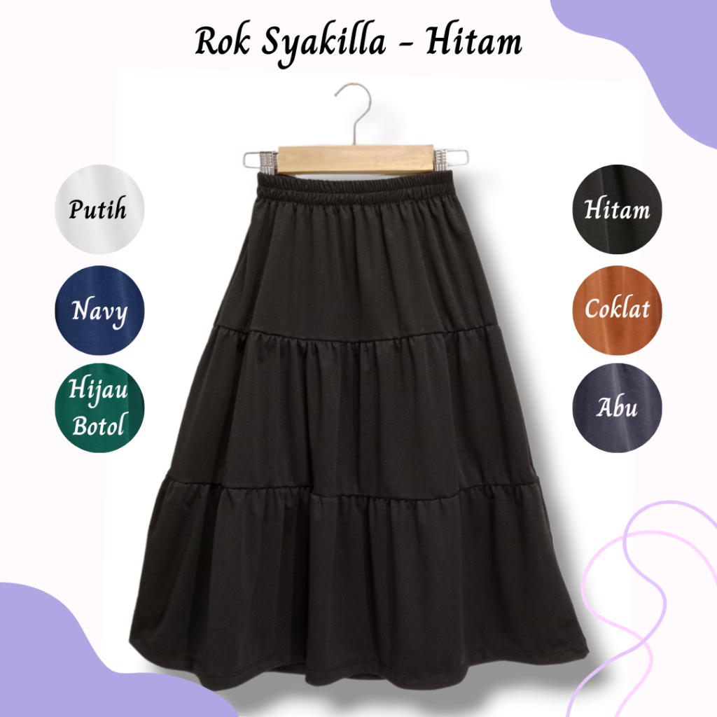 กระโปรง PUTIH Sykella - กระโปรงก้น 3 ชั้น Syari Hijab กระโปรงกว้างสีขาวธรรมดาสําหรับสาววัยรุ่นอายุ 4 ถึง 13 ปียาวกระโปรง Maxi เกาหลี