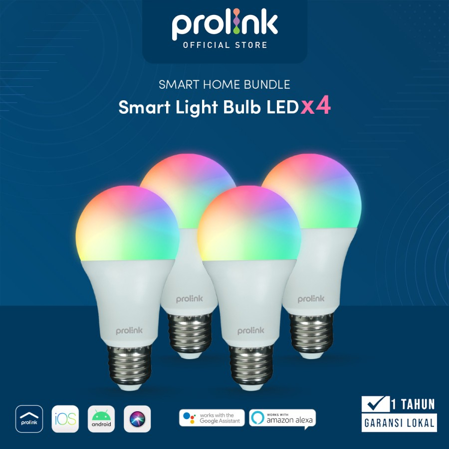 Prolink หลอดไฟบ้านอัจฉริยะ 9W x4 LED RGBWW IoT หลอดไฟ Wifi ไร้สาย