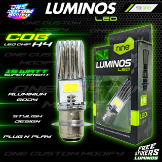 Luminos COB AC DC 15 วัตต์ โคมไฟหน้า LED สว่างมาก HI LO สีขาว H6 สําหรับ MATIC และเป็ดไฟหน้ารถจักรยานยนต์