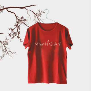 เสื้อยืด พิมพ์ลาย Monday Fit to L สําหรับผู้หญิง