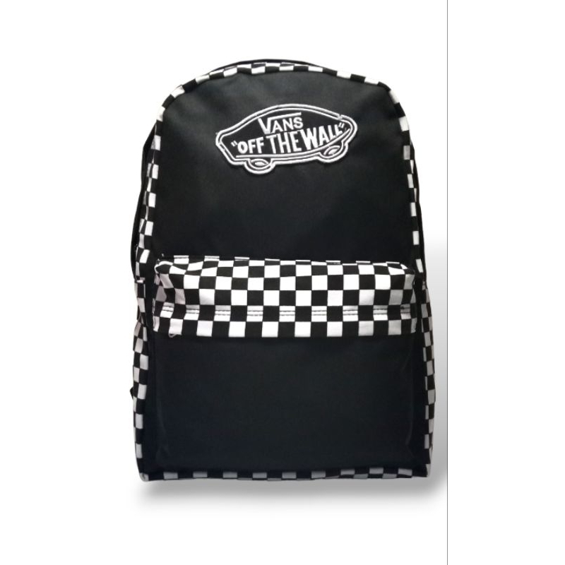 VANS รถตู้หมากรุก กระเป๋านักเรียน กระเป๋าเป้ สําหรับผู้ชาย และผู้หญิง