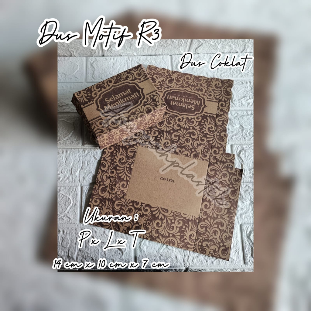 R3 Batik Motif Box ขนาด 14 x 10 x 7 ซม. / R3 Motif Cake Box PER PACK