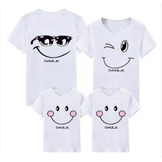 เสื้อยืด พิมพ์ลาย Smile FAMILY COUPLE FAMILY แฟชั่นสําหรับครอบครัว