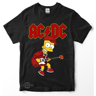 Acdc SIMPSONS เสื้อยืดพรีเมี่ยม ลายการ์ตูนร็อคแอนด์โรล