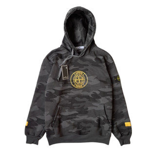 เสื้อแจ็กเก็ต มีฮู้ด ลายพราง Stone ISLAND X SUPREME สีเทา