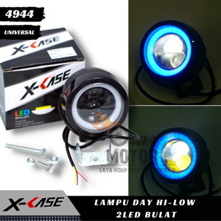 Day HI LOW ไฟตัดหมอก LED 2 ดวง ทรงกลม สีขาว สีเหลือง