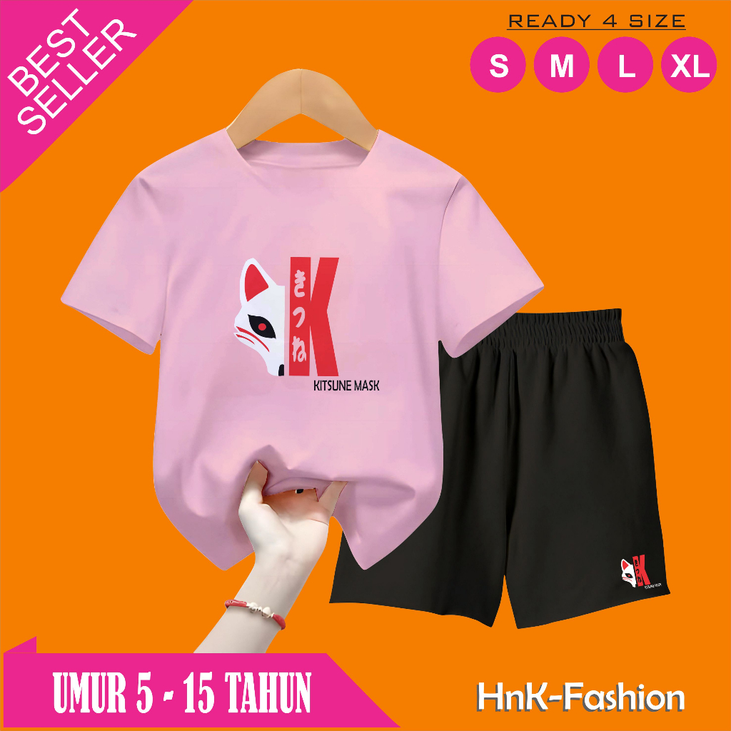 Kitsune Mask Kids Shorts Set 5-15 Years