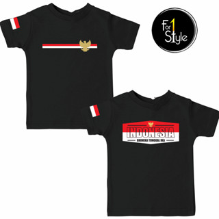 เสื้อยืด พิมพ์ลายธงชาติอินโดนีเซีย สีแดง และสีขาว สําหรับเด็ก ไซซ์ 3