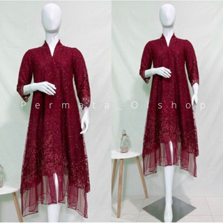 Permata Tille Kebaya Long Tunic Tille Tutu Kebaya Semi Modern Gamis Kebaya Tille Kebaya Graduation Kebaya Tille Kartini Tille Dress Kebaya ชุดเดรสสั้นชุดเชิญ