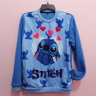 เสื้อกันหนาว แบบนิ่ม แบบหนา พิมพ์ลาย Stitch Fall in Love