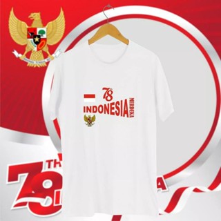 เสื้อยืด พิมพ์ลาย Indonesias 78th Independence แฟชั่นสําหรับชาย และหญิง