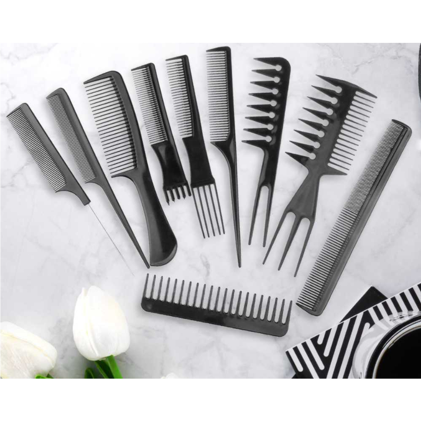 Salon Hair Comb 10 ชิ้น อุปกรณ์ร้านทําผม