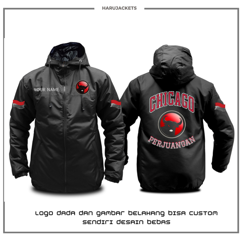 CHICAGO BULLS CHICAGO PERJUANGAN JACKET เสื้อแจ็คเก็ตที่กําหนดเองล่าสุด