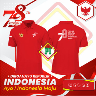 เสื้อยืดโปโล แขนสั้น พิมพ์ลายครบรอบ 78 ปี INDONESIA The 78 ปี August Of INDONESIA ครบรอบ 78 ปี สําหรับ INDONESIA วันที่ 5