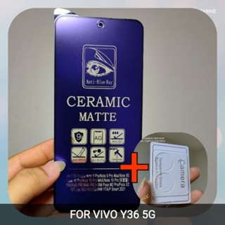 ฟิล์มกระจกนิรภัยเซรามิค กันรอยหน้าจอ และเลนส์กล้อง สําหรับ Vivo y36 5G