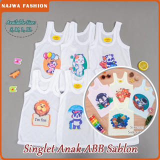 เสื้อยืด พิมพ์ลาย Najwa SINGLET MOTIF Sablon ABB S M L XL สําหรับเด็กผู้ชาย และเด็กผู้หญิง