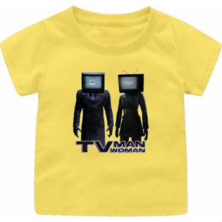 Memee TITAN TV WOMAN เสื้อแอนิเมชั่น สําหรับเด็กผู้หญิง อายุ 1-12 ปี สีพื้น