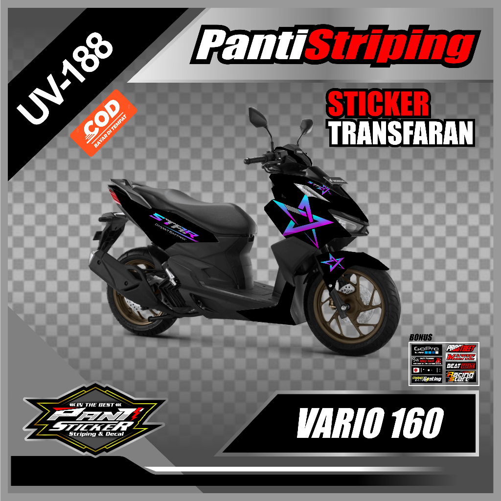 (เก็บเงินปลายทาง) Transparent UV Striping List Vario 160 New Motif Start Series Alty Cut