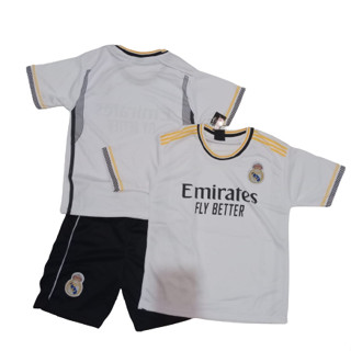 เสื้อกีฬาแขนสั้น ลายทีมชาติฟุตบอล Jersey madrid home สร้างสรรค์ สําหรับเด็กผู้ชาย