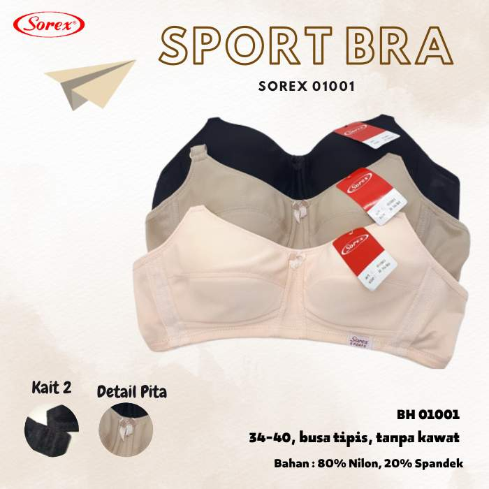 Sorex SPORT BRA 01001/BH SPORT 01001/BH Without Wire Wind Foam (บางมาก)
