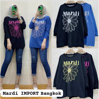 Mardi เสื้อยืด แขนยาว ลาย MARDI KOREA BANGKOK สําหรับผู้หญิง