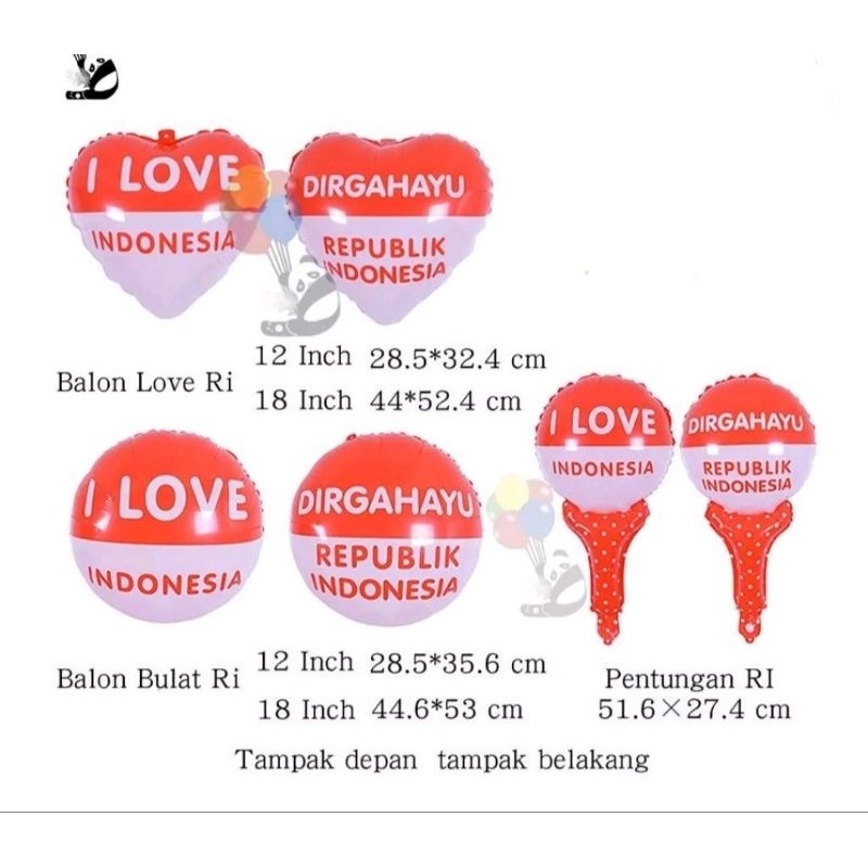 TOKODIPADANG1 FOIL BALLOONS RI HUT BALLOONS RI HUT BALLOONS รอบรักฟอยล์ลูกโป่ง Hut RI dirgahayu Hut 