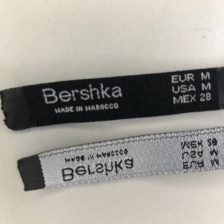 BERSHKA Hangtag ป้ายแท็กชื่อ ผ้าทอ เบอร์ชก้า เบอร์ชก้า เบอร์ชก้า สลิปเปอร์เบอร์ชก้า เบอร์ชก้า ชื่อทอ เบอร์ชก้า ผลิตในมาร็อกโก 50 ชิ้น