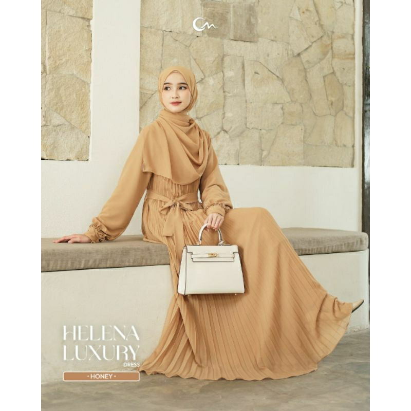 Ready - ของขวัญฟรี - ORI COVER ME - HELENA LUXURY DRESS PREMIUM COVERME - DRESS GAMIS SYARI PLISKET 