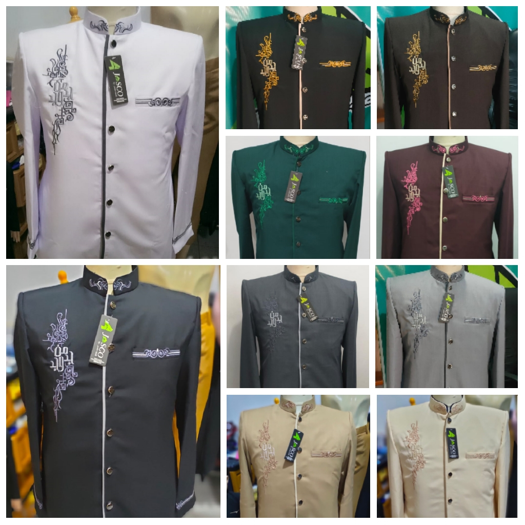 Jasko Original Jas Koko มุสลิมเสื้อผ้าผู้ชายปักผ้าประดิษฐ์ตัวอักษร Man Jaddy Wajada ยี่ห้อ Jasco Tas