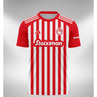 เสื้อกีฬาแขนสั้น ลายทีมเหย้า Olympiacos 2023 2024