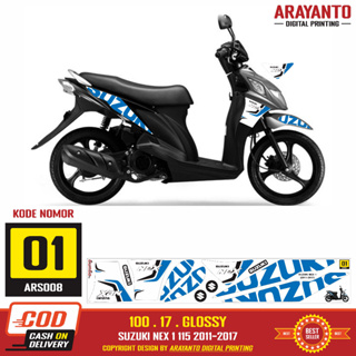 สติกเกอร์ ลายทางมันวาว สําหรับ Suzuki Nex 1115 2011-2017 ARS008