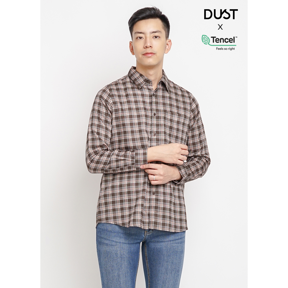 KEMEJA DUST Brown Check Endra Shirt TENCELTM️ Carbon Zero Comfease (DM. 1116)