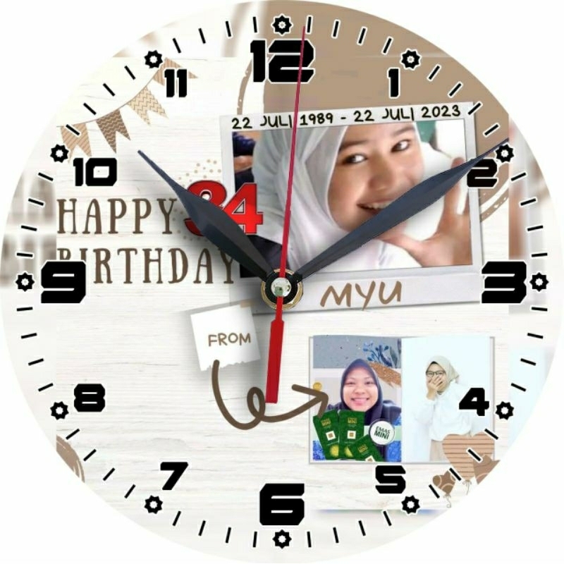นาฬิกาแขวนแบบกําหนดเองพร้อมรูปถ่ายใด ๆ - ขนาดใดๆ 30x30 - รูปที่ 4