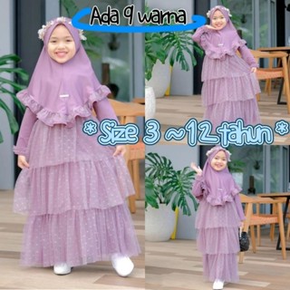 ชุดเสื้อผ้ามุสลิม สําหรับเด็กผู้หญิง อายุ 3-12 ปี GAMIS ld baju lebaran