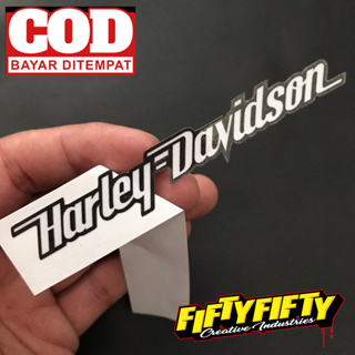 สติกเกอร์ พิมพ์ลาย Harley DAVIDSON เคลือบเงา สําหรับติดตกแต่งหมวกกันน็อค รถจักรยานยนต์ รถยนต์